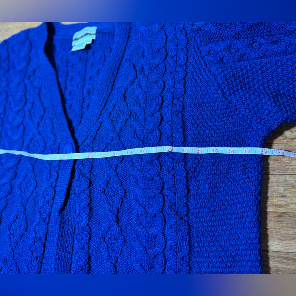 Vintage Aron Crafts 100% Merano Wool Fisherman Cable Knit Chunky Sweater SizeXXL - Picture 5 of 6